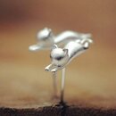 Ohrstecker Katze matt Paar