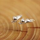 Ohrstecker Katze gl�nzend Paar