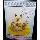 Gl�ckwunschkarte Katze m. Korb
