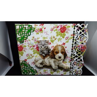 Glückwunschkarte Beaglewelpe, Kitten