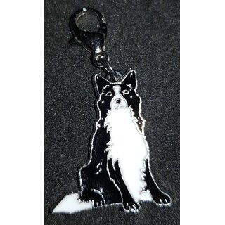 Charm BorderCollie m. kleinem Karabinerhaken 