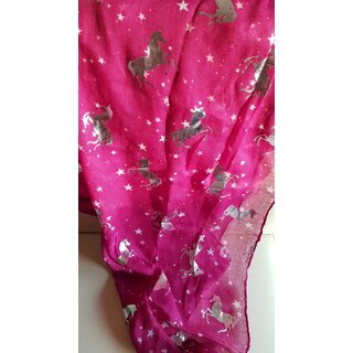  Loop mit metallischen Einhorn pink/silber