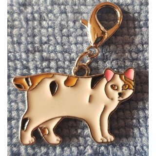 Charm Katze tricolor m. kleinem Karabinerhaken