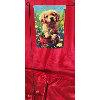 Gartenflagge Golden Retriever Welpe  (m. u. o. Fahnenmast)