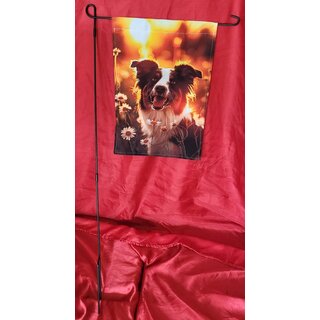 Gartenflagge Border Collie  (m. u. o. Fahnenmast)