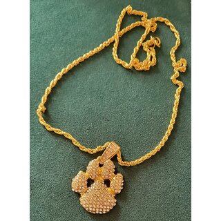 Kette grosse Pfote mit Strassteinen